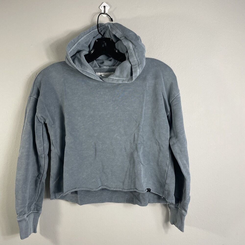 Treasure & Bond Girls 8-10 (M) Hoodie Sweatshirt Pullover Cropped Grayish Blue